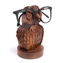 Carved Owl Eyeglass Holder