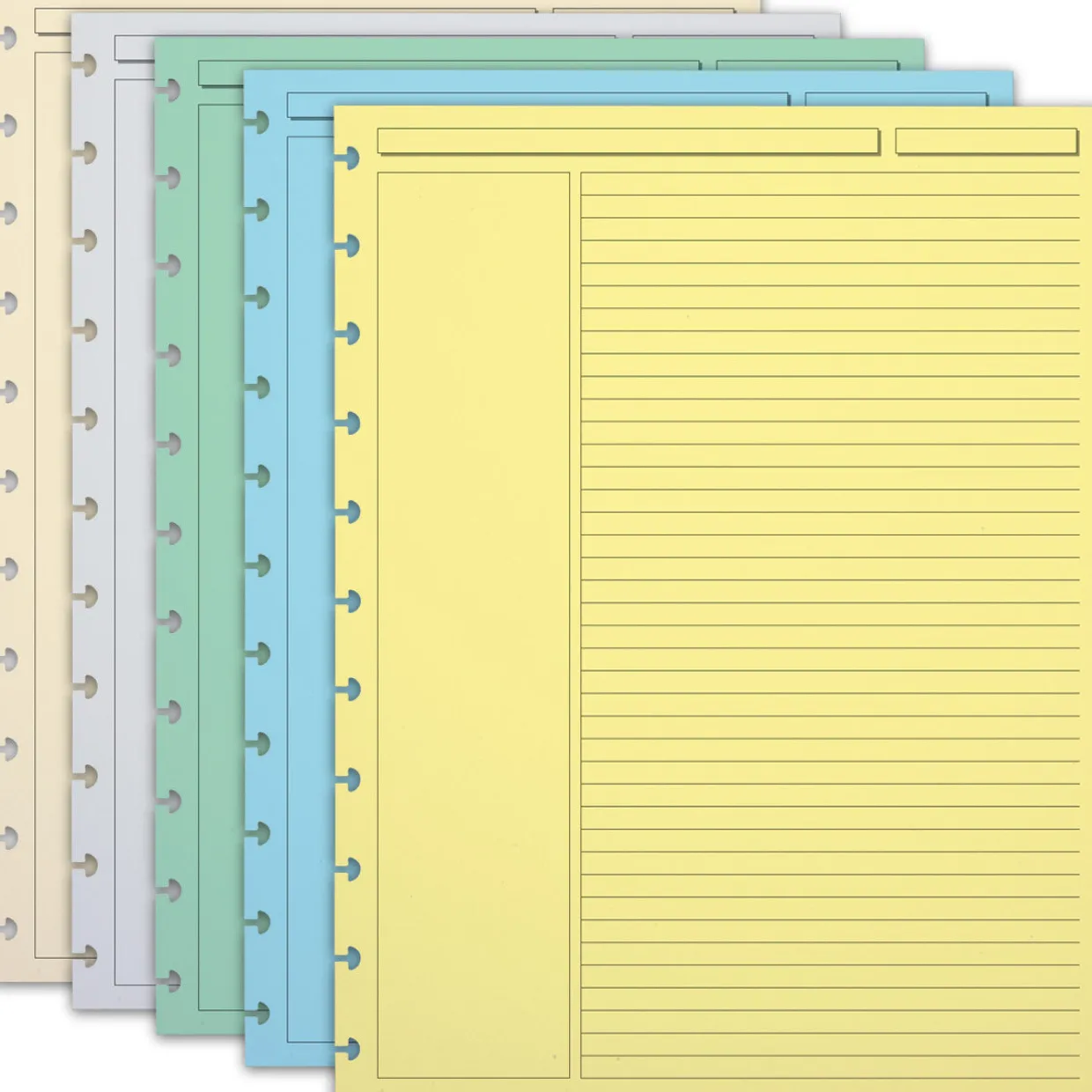 Circa Multicolored 1/4" Ruled Discbound Refill (300 sheets)