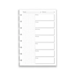 Circa Start-Anytime Weekly Scheduler Discbound Refill (100 sheets)