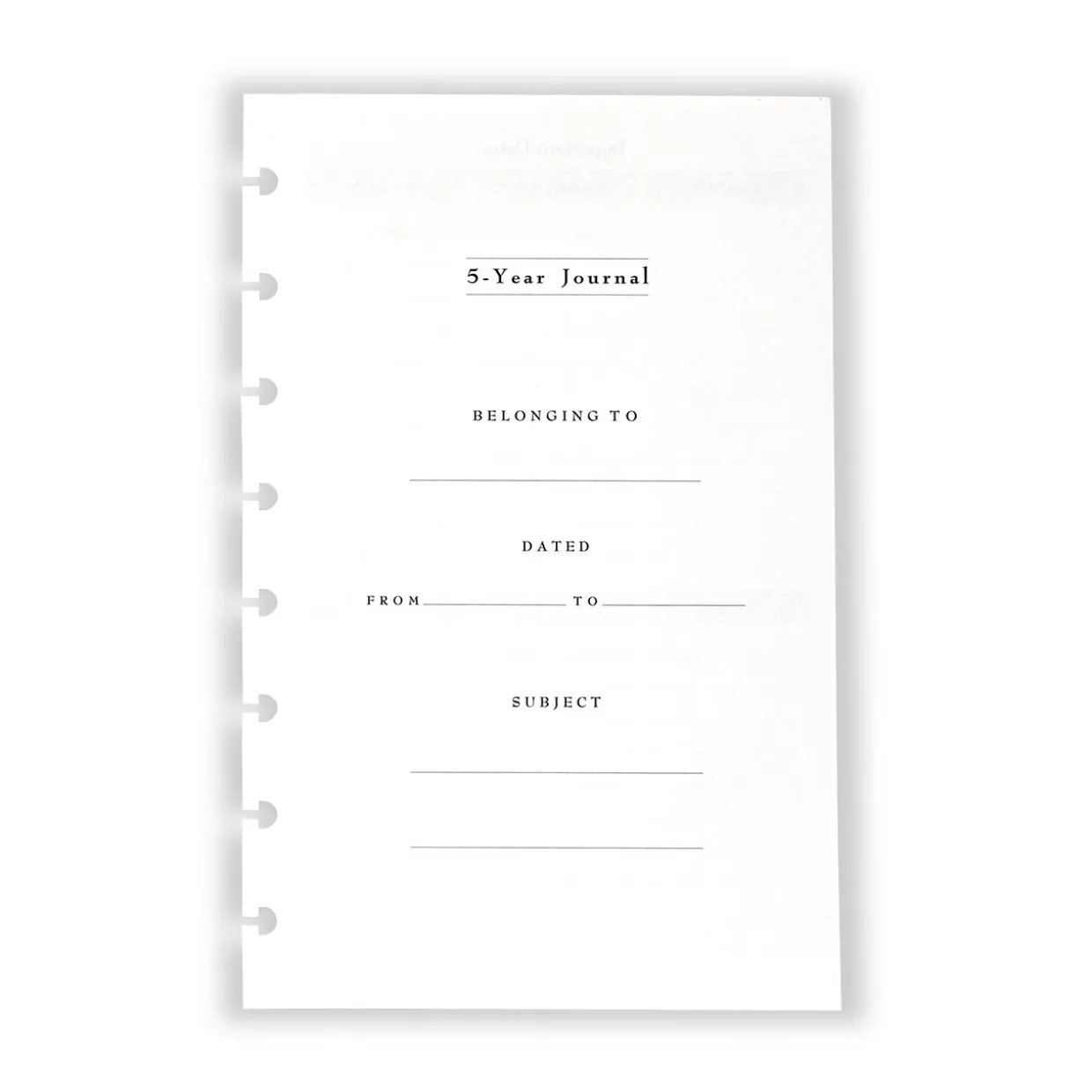Circa 5-Year Journal Refill (185 sheets)