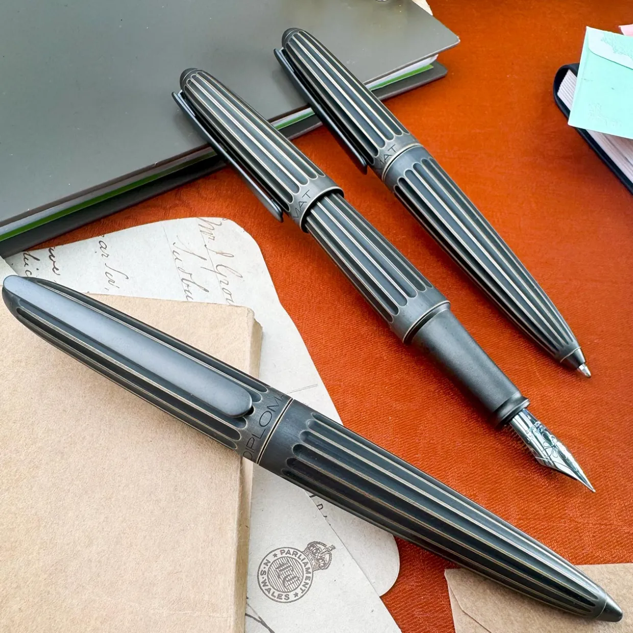 Diplomat Aero Stripes Oxyd Brass Pen