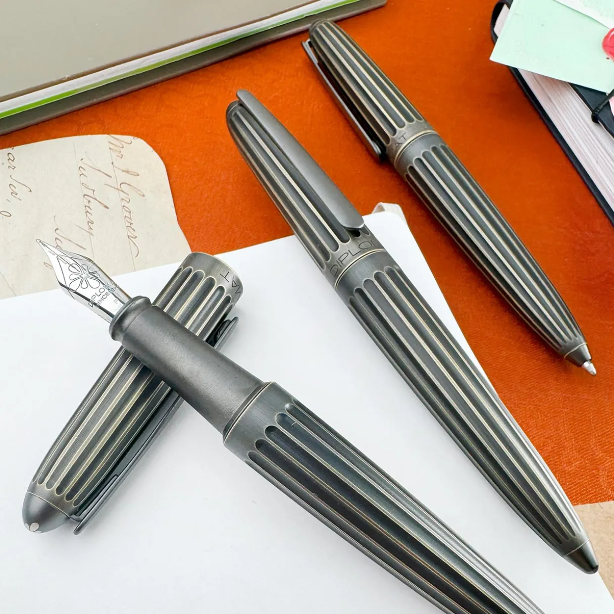 Diplomat Aero Stripes Oxyd Brass Pen