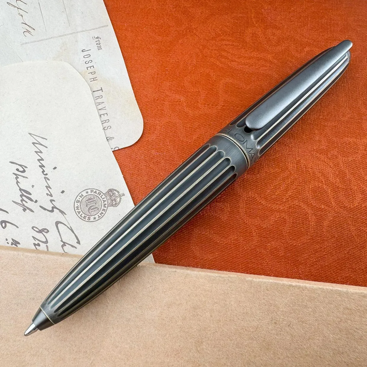 Diplomat Aero Stripes Oxyd Brass Pen