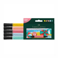 Faber-Castell Pastel Tones Dual Tip Pitt Artist Brush Pens (set of 5)