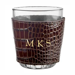 Leather Wrapped Glass Set