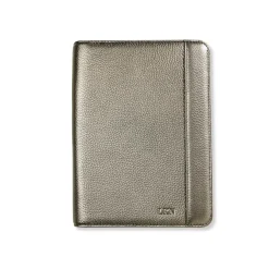 Leather Zip-Around Tabbed Folio