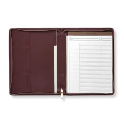 Opulent Leather Zip-Around Tabbed Folio