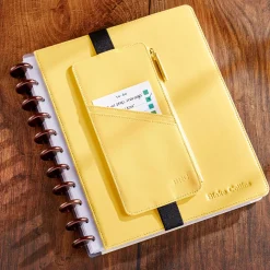 Smooth Leather Zip-Pocket Notebook Belt