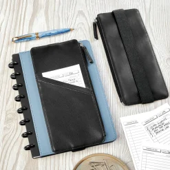 Smooth Leather Zip-Pocket Notebook Belt