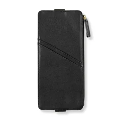Smooth Leather Zip-Pocket Notebook Belt