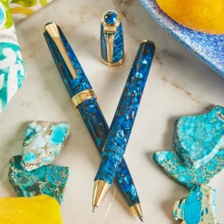 True Writer Classic Azure Gold Pen