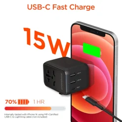 Universal Traveler Adapter with USB C
